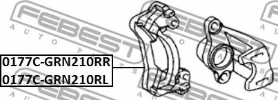 Febest 0177C-GRN210RR - Комплект підтримки корпусу скоби гальма autocars.com.ua