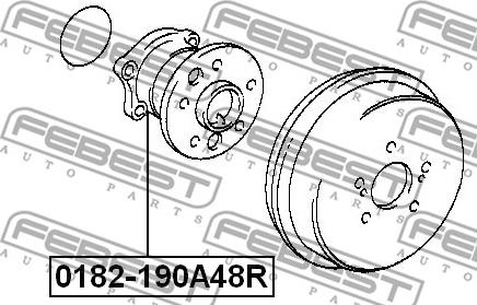 Febest 0182-190A48R - Маточина колеса autocars.com.ua