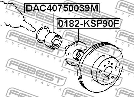 Febest 0182-KSP90F - Ступица колеса, поворотный кулак avtokuzovplus.com.ua