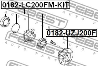 Febest 0182-UZJ200F - Маточина колеса autocars.com.ua