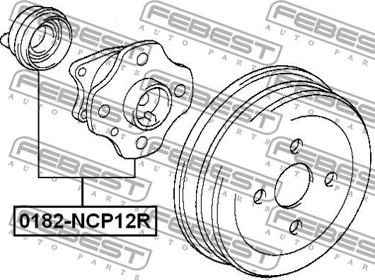 Febest 0182-NCP12R - Ступица колеса, поворотный кулак avtokuzovplus.com.ua