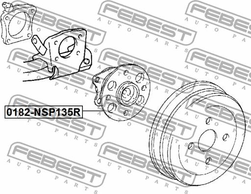 Febest 0182-NSP135R - Ступица колеса, поворотный кулак avtokuzovplus.com.ua