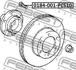 Febest 0184-001-PCS10 - Болт кріплення колеса autocars.com.ua