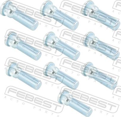 Febest 0184-001-PCS10 - Болт кріплення колеса autocars.com.ua