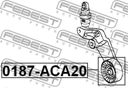 Febest 0187-ACA20 - Направляющий ролик, поликлиновый ремень avtokuzovplus.com.ua