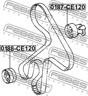 Febest 0188-CE120 - Направляющий ролик, зубчатый ремень avtokuzovplus.com.ua