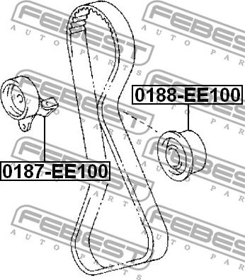 Febest 0188-EE100 - Направляющий ролик, зубчатый ремень avtokuzovplus.com.ua