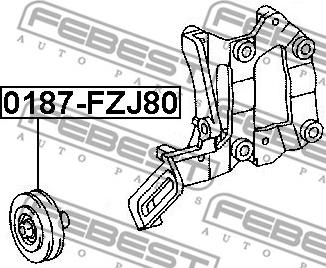 Febest 0187-FZJ80 - Паразитний / провідний ролик, поліклиновий ремінь autocars.com.ua