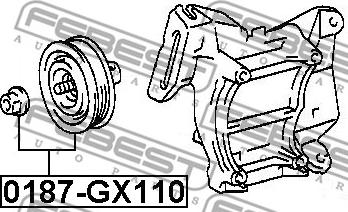 Febest 0187-GX110 - Направляющий ролик, поликлиновый ремень avtokuzovplus.com.ua