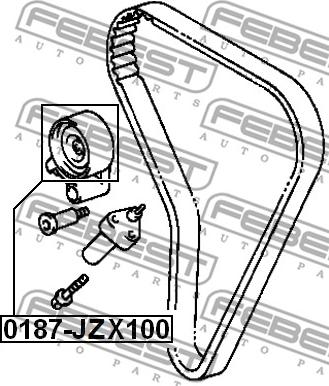 Febest 0187-JZX100 - Натяжной ролик, ремень ГРМ avtokuzovplus.com.ua