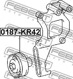 Febest 0187-KR42 - Паразитний / провідний ролик, поліклиновий ремінь autocars.com.ua