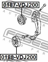 Febest 0187-VDJ200 - Направляющий ролик, поликлиновый ремень avtokuzovplus.com.ua