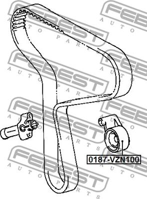 Febest 0187-VZN100 - Натяжна ролик, ремінь ГРМ autocars.com.ua