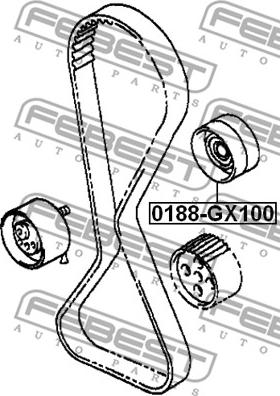 Febest 0188-GX100 - Паразитний / Провідний ролик, зубчастий ремінь autocars.com.ua