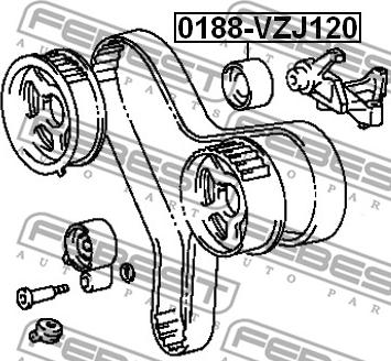 Febest 0188-VZJ120 - РОЛИК ОБВІДНОЇ РЕМЕНЯ ГРМ autocars.com.ua