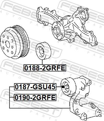 Febest 0190-2GRFE - Натягувач ременя, клинові зуб. autocars.com.ua