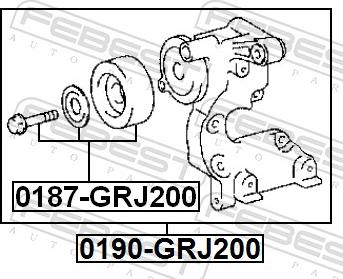 Febest 0190-GRJ200 - Натягувач ременя, клинові зуб. autocars.com.ua