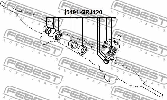 Febest 0191-GRJ120 - Ремкомплект, осьової шарнір поперечна рульова тяга autocars.com.ua