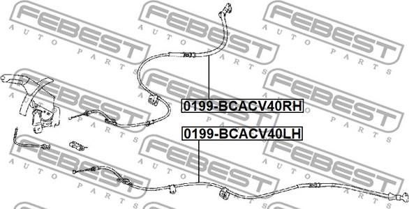 Febest 0199-BCACV40LH - Трос, гальмівна система autocars.com.ua