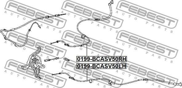 Febest 0199-BCASV50LH - Тросик, cтояночный тормоз avtokuzovplus.com.ua