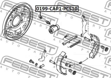 Febest 0199-CAP1-PCS10 - Кришка, корпус скоби торм autocars.com.ua