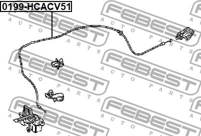 Febest 0199-HCACV51 - Тросик замка капота autocars.com.ua