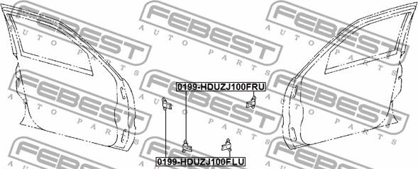 Febest 0199-HDUZJ100FLU - Дверний шарнір autocars.com.ua