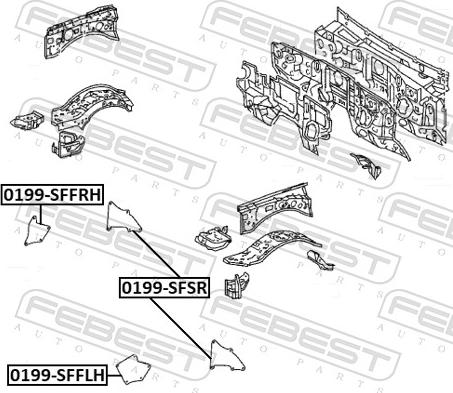 Febest 0199-SFFLH - Обшивка, колісна ніша autocars.com.ua