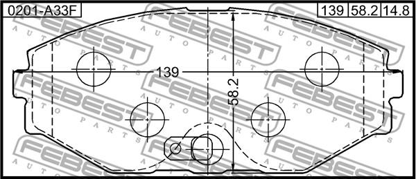 Febest 0201-A33F - Гальмівні колодки дискові autocars.com.ua