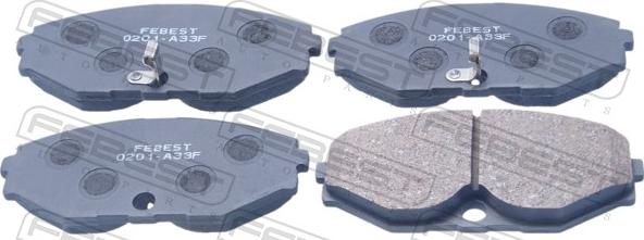 Febest 0201-A33F - Гальмівні колодки, дискові гальма autocars.com.ua