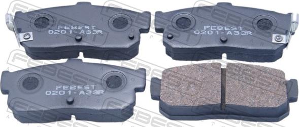 Febest 0201-A33R - Гальмівні колодки, дискові гальма autocars.com.ua
