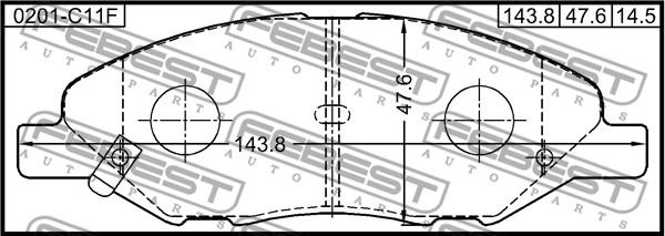 Febest 0201-C11F - Гальмівні колодки, дискові гальма autocars.com.ua