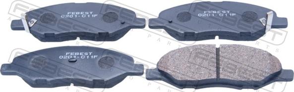 Febest 0201-C11F - Гальмівні колодки, дискові гальма autocars.com.ua