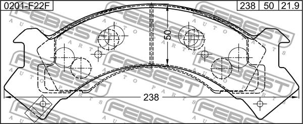 Febest 0201-F22F - Гальмівні колодки, дискові гальма autocars.com.ua