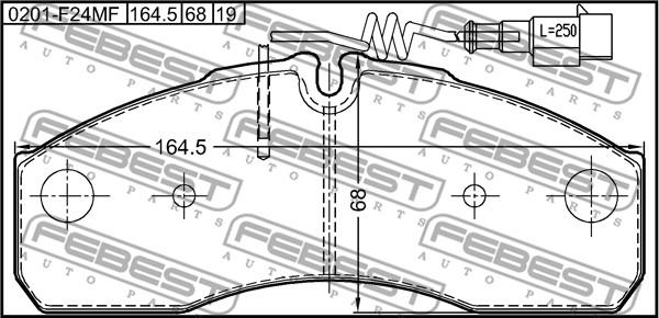 Febest 0201-F24MF - Тормозные колодки, дисковые, комплект avtokuzovplus.com.ua