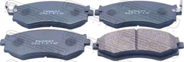 Febest 0201-P11F - Гальмівні колодки, дискові гальма autocars.com.ua
