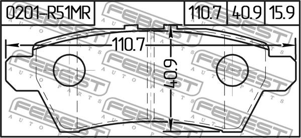 Febest 0201-R51MR - Тормозные колодки, дисковые, комплект avtokuzovplus.com.ua