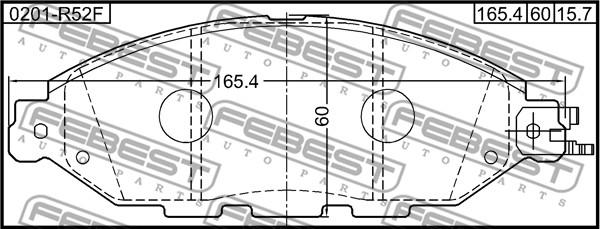 Febest 0201-R52F - Гальмівні колодки, дискові гальма autocars.com.ua