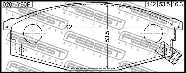 Febest 0201-Y60F - Тормозные колодки, дисковые, комплект avtokuzovplus.com.ua