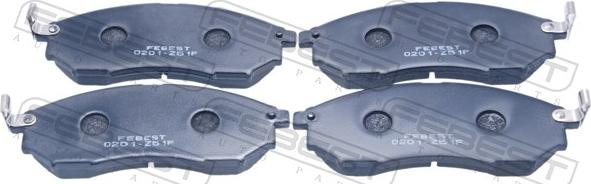 Febest 0201-Z51F - Гальмівні колодки, дискові гальма autocars.com.ua