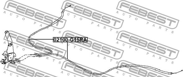 Febest 02100-G15RA - Трос, гальмівна система autocars.com.ua