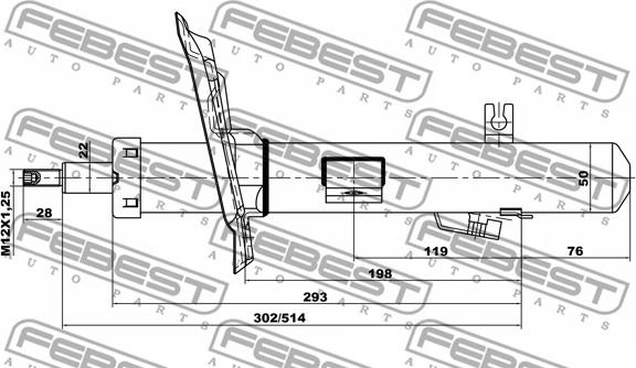 Febest 02110-001FR - Амортизатор avtokuzovplus.com.ua