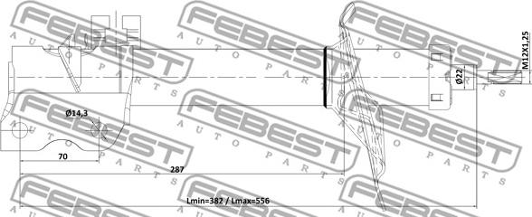 Febest 02110-006FR - Амортизатор avtokuzovplus.com.ua