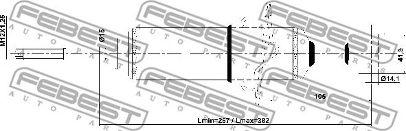 Febest 02110-017F - Амортизатор autocars.com.ua