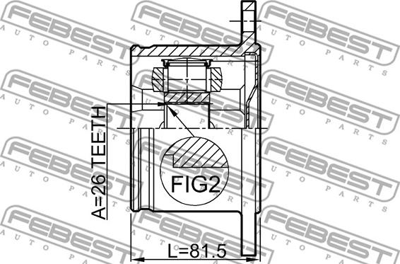 Febest 0211-T30RH - Шарнирный комплект, ШРУС, приводной вал avtokuzovplus.com.ua