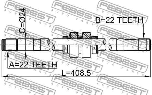 Febest 0212-B10ATLH - Приводний вал autocars.com.ua