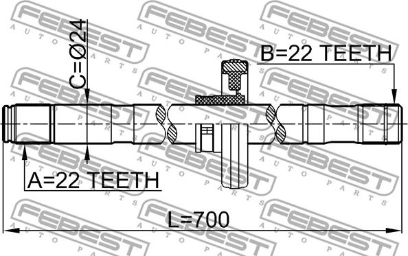 Febest 0212-B10ATRH - Приводний вал autocars.com.ua