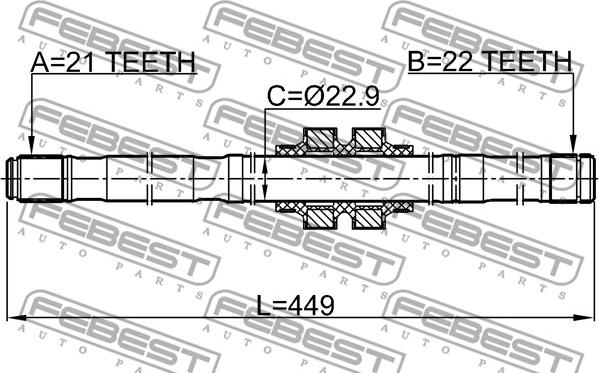 Febest 0212-E11LH - Приводной вал avtokuzovplus.com.ua