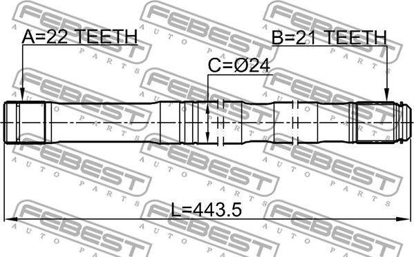 Febest 0212-K12LH - Приводной вал autodnr.net