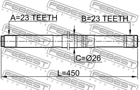 Febest 0212-QG16LH - Приводний вал autocars.com.ua